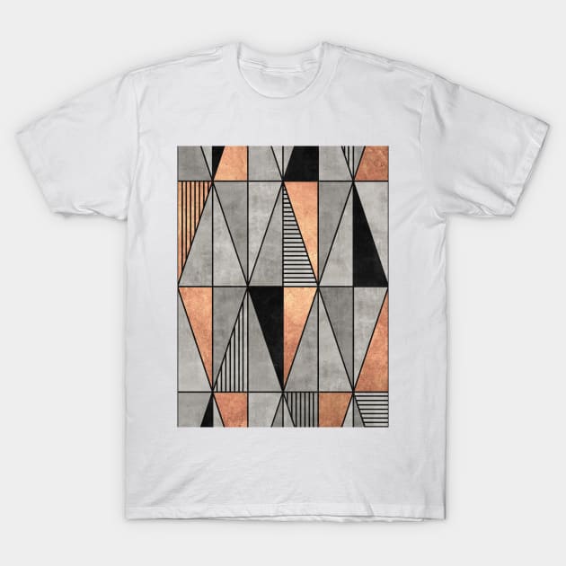 Concrete and Copper Triangles T-Shirt by ZoltanRatko